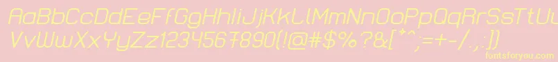 LastwaerkRegularOblique Font – Yellow Fonts on Pink Background