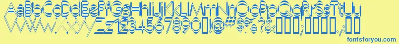 Neboman ffy Font – Blue Fonts on Yellow Background