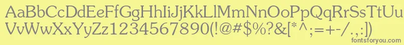 Surprizc-fontti – harmaat kirjasimet keltaisella taustalla