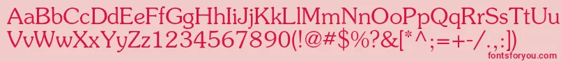 フォントSurprizc – ピンクの背景に赤い文字