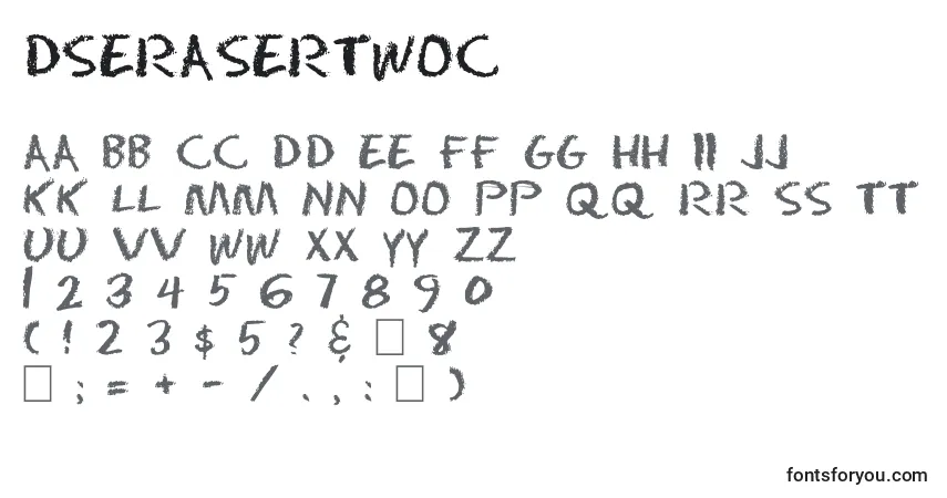 A fonte Dserasertwoc – alfabeto, números, caracteres especiais