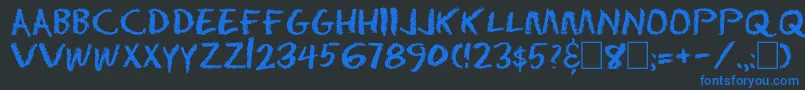 Dserasertwoc Font – Blue Fonts on Black Background