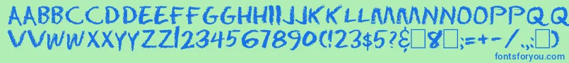Dserasertwoc Font – Blue Fonts on Green Background