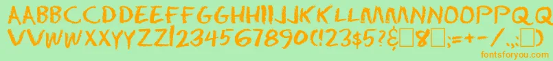 Dserasertwoc Font – Orange Fonts on Green Background