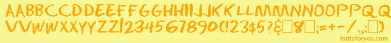 Dserasertwoc Font – Orange Fonts on Yellow Background