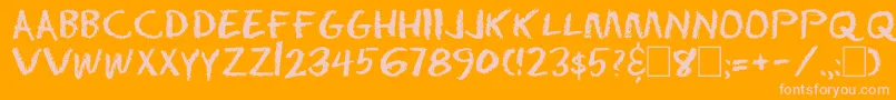 Dserasertwoc Font – Pink Fonts on Orange Background