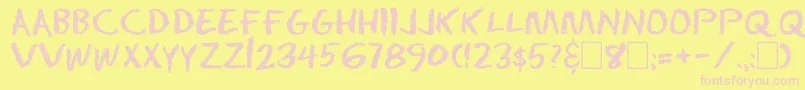 Dserasertwoc Font – Pink Fonts on Yellow Background