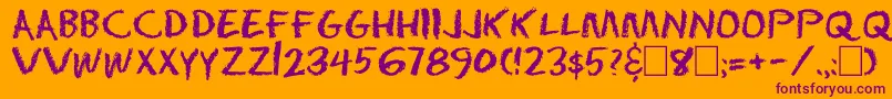 Dserasertwoc Font – Purple Fonts on Orange Background