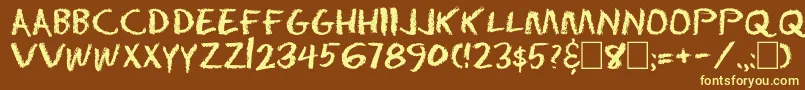 Dserasertwoc Font – Yellow Fonts on Brown Background