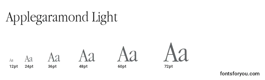 Размеры шрифта Applegaramond Light