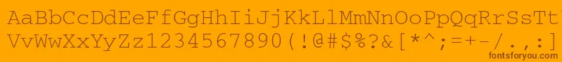 Crr35T Font – Brown Fonts on Orange Background