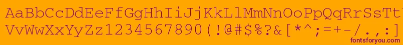 Crr35T-Schriftart – Violette Schriften auf orangefarbenem Hintergrund