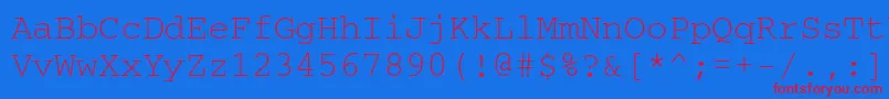 フォントCrr35T – 赤い文字の青い背景