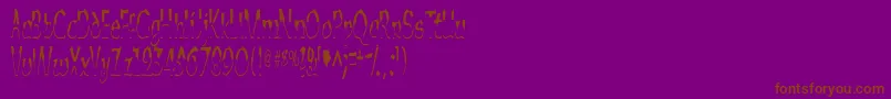 AlienScript-Schriftart – Braune Schriften auf violettem Hintergrund