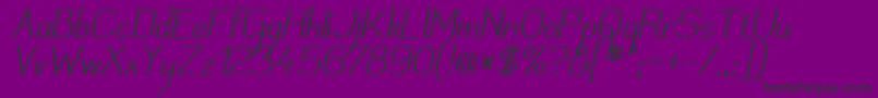 Czcionka Mechanii – czarne czcionki na fioletowym tle