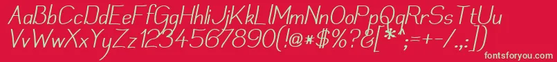 Mechanii Font – Green Fonts on Red Background