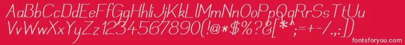 Mechanii Font – Pink Fonts on Red Background
