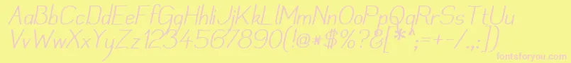 Mechanii Font – Pink Fonts on Yellow Background