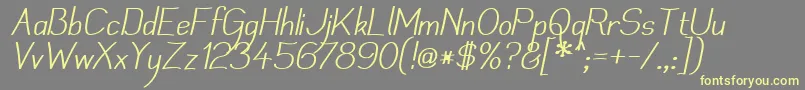 Weitere Informationen zur Mechanii-Schriftart Mechanii-Schriftart – Gelbe Schriften auf grauem Hintergrund