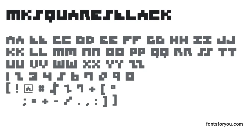 Schriftart MksquaresBlack – Alphabet, Zahlen, spezielle Symbole
