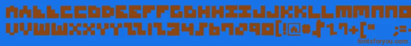 Fonte MksquaresBlack – fontes marrons em um fundo azul