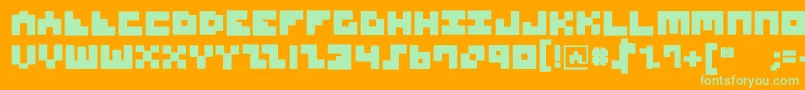 MksquaresBlack Font – Green Fonts on Orange Background