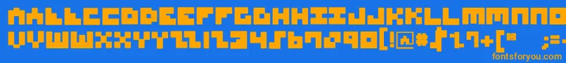 Шрифт MksquaresBlack – оранжевые шрифты на синем фоне