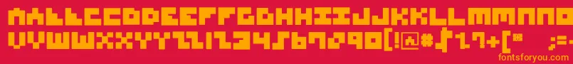 MksquaresBlack Font – Orange Fonts on Red Background