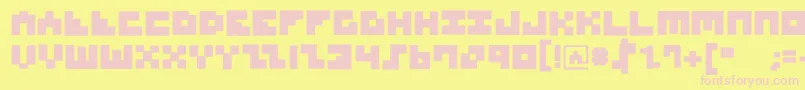 MksquaresBlack Font – Pink Fonts on Yellow Background