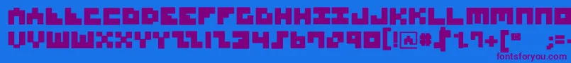 MksquaresBlack Font – Purple Fonts on Blue Background