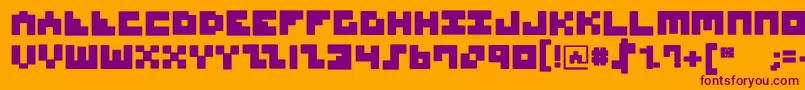 MksquaresBlack Font – Purple Fonts on Orange Background