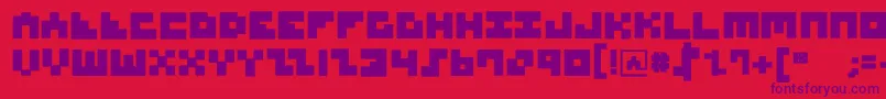 MksquaresBlack Font – Purple Fonts on Red Background