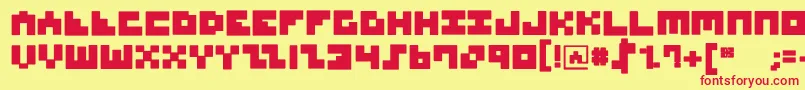 MksquaresBlack Font – Red Fonts on Yellow Background