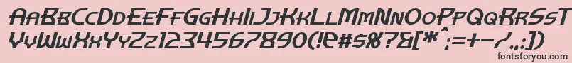 Fonte ManhattanTowerItalic – fontes pretas em um fundo rosa