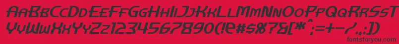 Fonte ManhattanTowerItalic – fontes pretas em um fundo vermelho