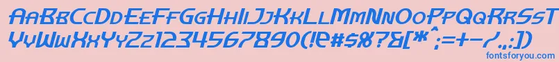 ManhattanTowerItalic Font – Blue Fonts on Pink Background