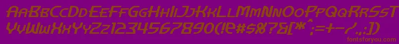 Fonte ManhattanTowerItalic – fontes marrons em um fundo roxo