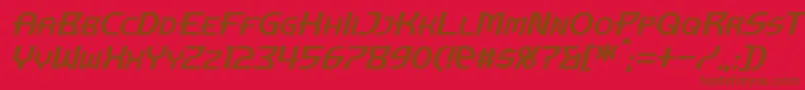 ManhattanTowerItalic Font – Brown Fonts on Red Background