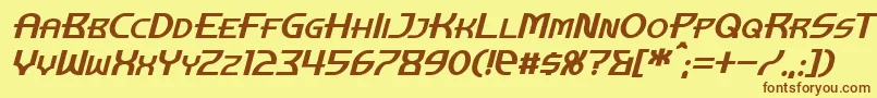 ManhattanTowerItalic Font – Brown Fonts on Yellow Background