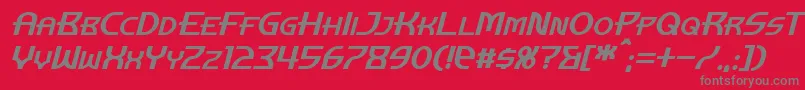 フォントManhattanTowerItalic – 赤い背景に灰色の文字