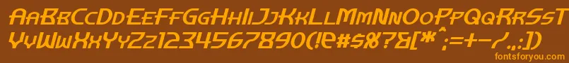 ManhattanTowerItalic Font – Orange Fonts on Brown Background