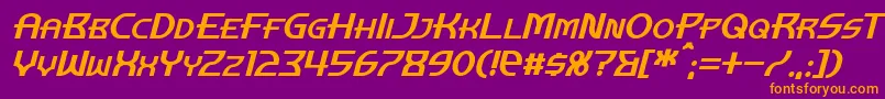 ManhattanTowerItalic Font – Orange Fonts on Purple Background