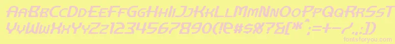 ManhattanTowerItalic Font – Pink Fonts on Yellow Background