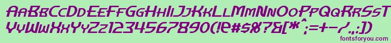 ManhattanTowerItalic Font – Purple Fonts on Green Background