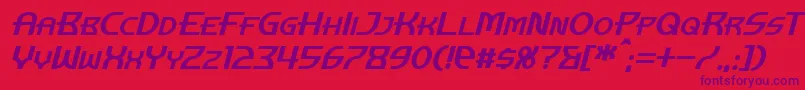 Fonte ManhattanTowerItalic – fontes roxas em um fundo vermelho