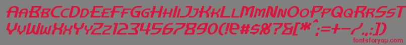 フォントManhattanTowerItalic – 赤い文字の灰色の背景