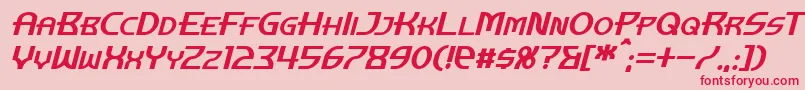 ManhattanTowerItalic Font – Red Fonts on Pink Background