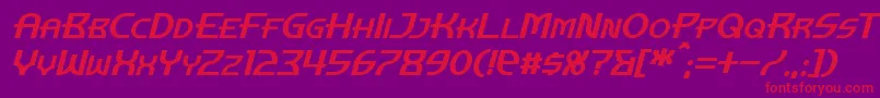 ManhattanTowerItalic Font – Red Fonts on Purple Background