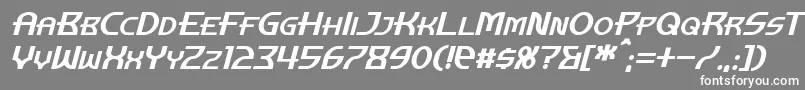 フォントManhattanTowerItalic – 灰色の背景に白い文字