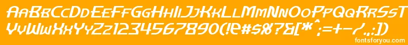 ManhattanTowerItalic Font – White Fonts on Orange Background